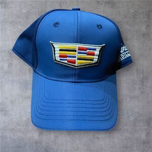 Scratch Golf Heritage Cadillac Shield Embroidered Logo Blue Navy Cap Hat Mens OS